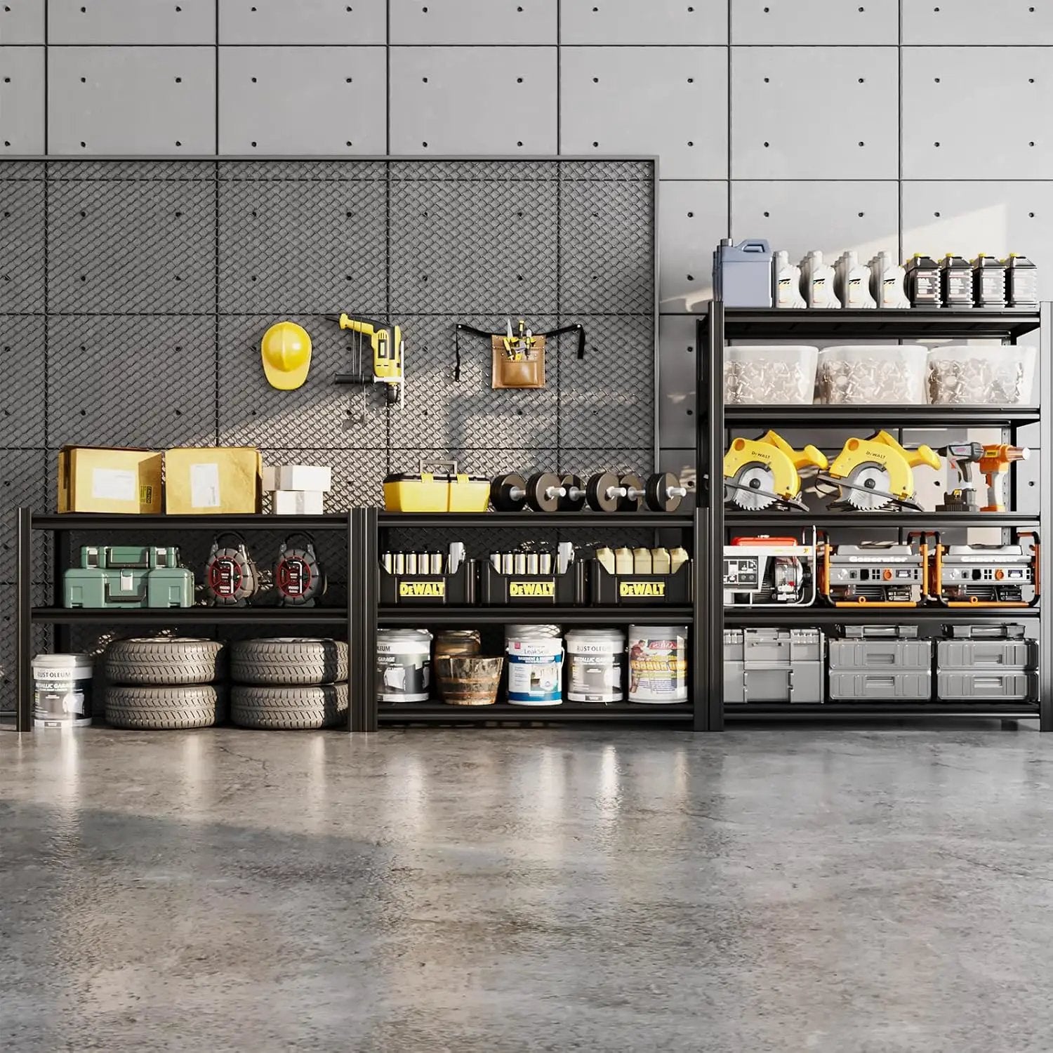 5-Tier 47" W x 17.75" D x 72" H Garage Shelving 3000LBS Storage Shelves Heavy Duty Metal Shelf Unit Adjustable Basement Industrial Storage Racks by GreenHaven Gardens