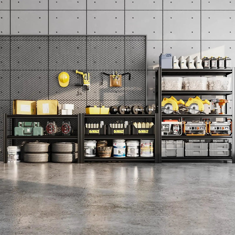 5-Tier 47" W x 17.75" D x 72" H Garage Shelving 3000LBS Storage Shelves Heavy Duty Metal Shelf Unit Adjustable Basement Industrial Storage Racks by GreenHaven Gardens
