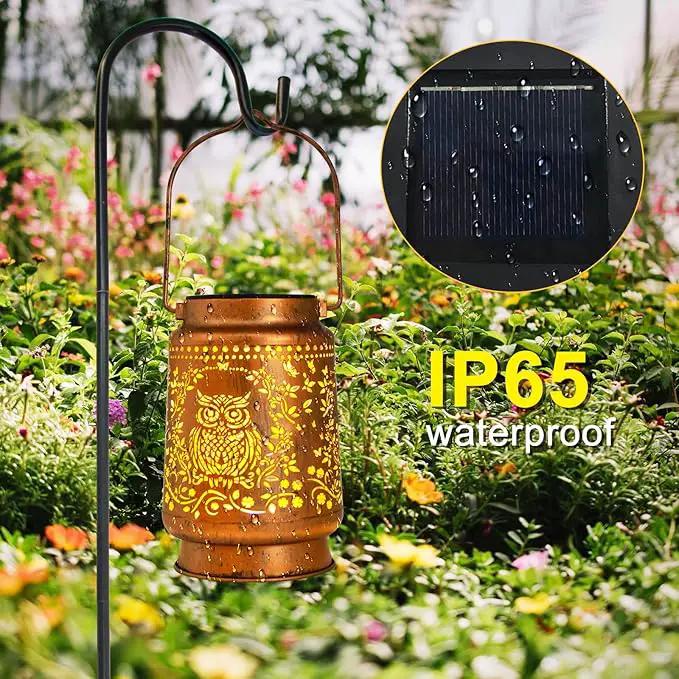 Solar Lanterns Outdoor Garden Decor, Gifts for Women, Mom, Grandma, Birthday, Thanksgiving, Decorative Waterproof Hanging Metal LED Light for Yard, Patio, Lawn, Landscape, Backyard (Owl) by GreenHaven Gardens