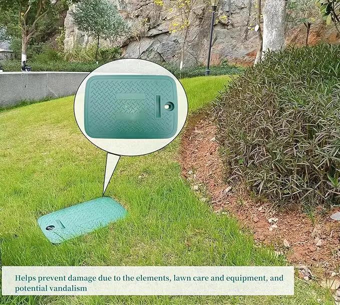 Outer diameter 17" x12" Rectangular Sprinkler Valve Box Cover Valve Box Cover Lid for Outdoor Sprinkler Irrigation Control Water System Lawn, Green by GreenHaven Gardens