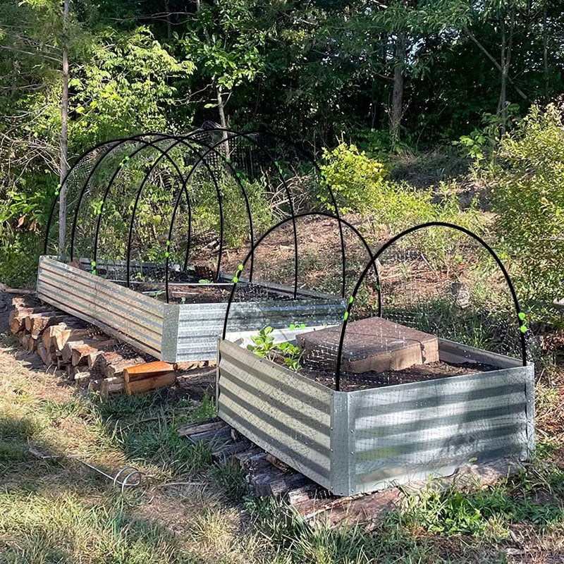 Greenhouse Hoops Grow Tunnel, 10 Sets of 7FT Garden Hoops for Raised Beds, Rust-Proof Fiberglass Frame for Garden Netting, Greenhouse Kit, Plant Shade Cloth, Plant Row Cover, 50 pcs by GreenHaven Gardens
