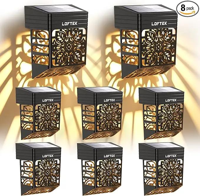 LOFTEK Solar Deck Lights, 8 Pack Solar Fence Lights, Outdoor Patio Decorative Light, Dusk to Dawn, Waterproof, Fence Post Light for Railing, Garden, Backyard, Stair, Step, Camping, Warm White by GreenHaven Gardens