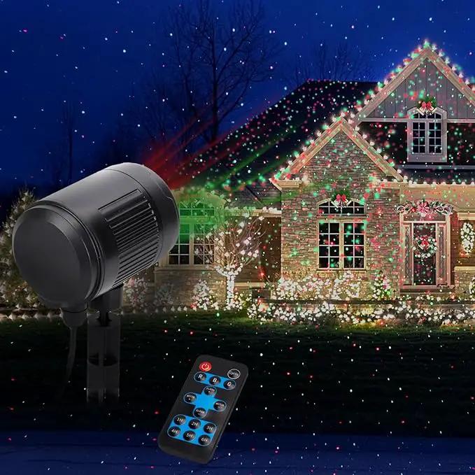 Christmas Projector Lights Outdoor, Motion Laser Star Shower, Bliss Lights with Remote Control, Waterproof, Firefly Decor for Tree Yard Garden Home, Red Green Holiday Party Landscape Decoration (RG) by GreenHaven Gardens