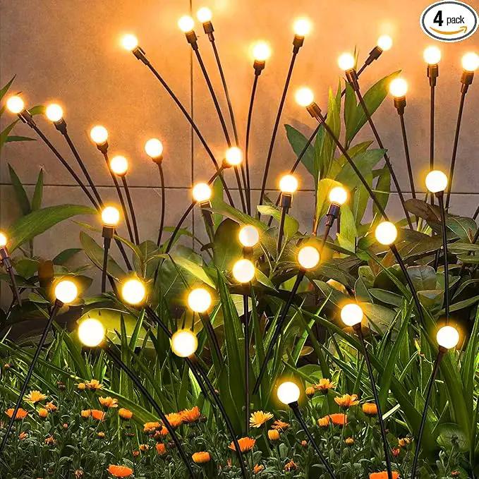 Solar Garden Lights Outdoor, 4 Pack Firefly Swaying Lights, Waterproof Garden Decor for Yard Patio Pathway Lawn, Gardening Gifts for Women Christmas Decoration by GreenHaven Gardens