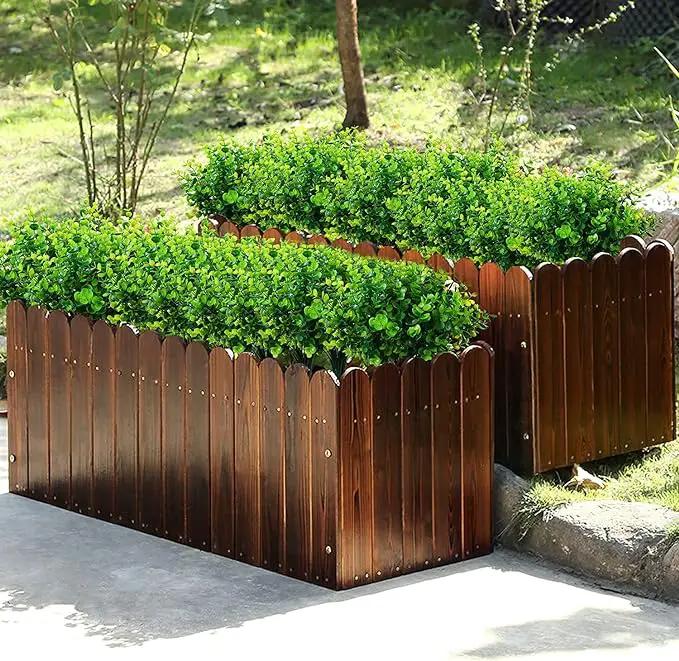 Artificial Plants Flowers Grass Shrubs 8 Pack No Fade Faux Plastic Flowers Outdoor for Farmhouse Garden Porch Patio Indoor Wedding Decoration Greenery Fake Plants uv Resistant (1#Green) by GreenHaven Gardens
