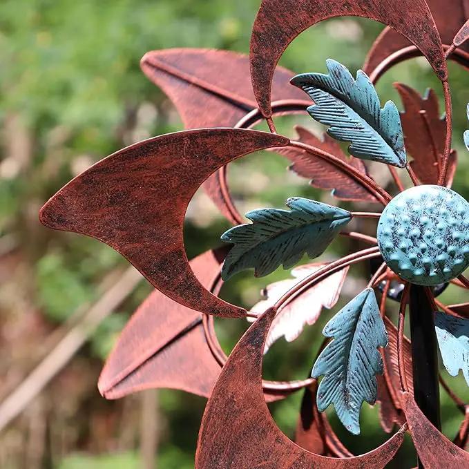 360 Degrees Metal Swivel Classical Two-Color Windmill Large Wind Spinner for Patio Lawn Outdoor Yard Lawn Garden 70x20 Inches by GreenHaven Gardens