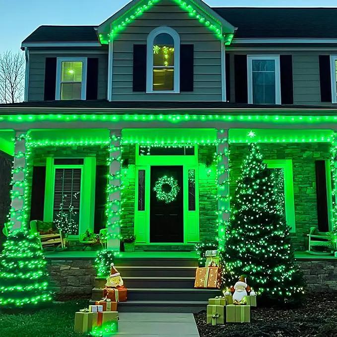 JMEXSUSS 2 Pack Green Solar Lights Outdoor, Total 400 LED 151FT Solar String Lights Outdoor Waterproof, 8 Modes Green Light for St Patrick's Day Patio Yard Tree Decorations by GreenHaven Gardens
