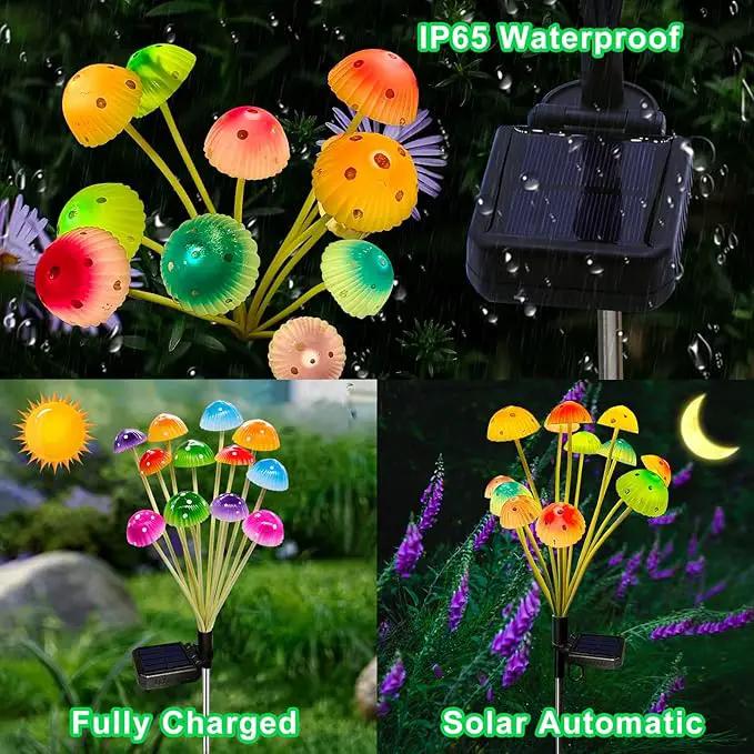 Solar Garden Lights, 2 Pack Solar Mushroom Lights Outdoor, Gifts for Woman Mom Grandmom Mothers Day, Upgraded 24LED Mushroom Flower Light Yard Decor Outside Waterproof for Lawn Front Porch Patio by GreenHaven Gardens