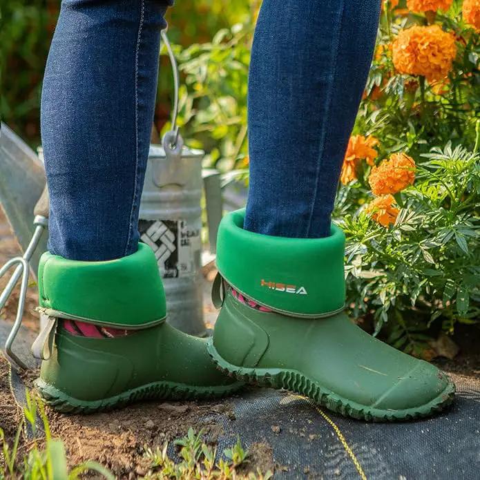 HISEA Women's Rubber Garden Boots Waterproof Insulated Yard Gardening Shoes Mid Height for Mud Working Outdoor by GreenHaven Gardens