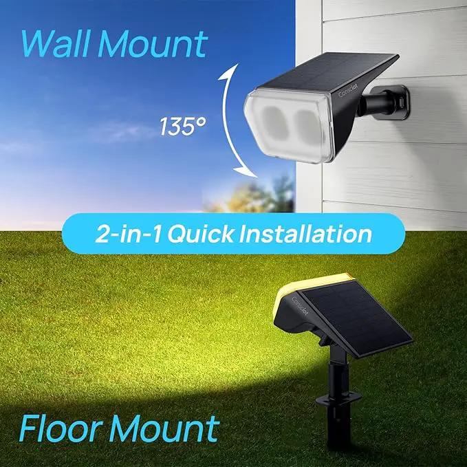 Consciot Solar Spot Lights Outdoor Waterproof, 24 LED Dusk-to-Dawn Solar Spotlight, 2 in 1 Adjustable Wall Lights, Warm White Solar Landscape Spotlights for Garden Yard Wall Walkway, 4 Pack by GreenHaven Gardens