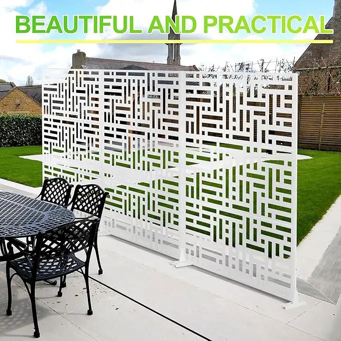 Outdoor Privacy Screen,72" H×47" W Metal Privacy Screen, Freestanding Privacy Fence Panels for Patio by GreenHaven Gardens