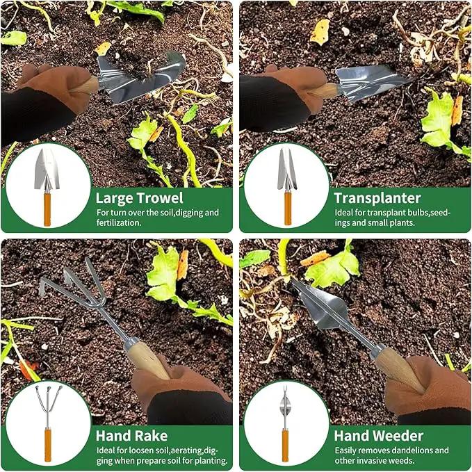 20-Piece Gardening Tools with Fashion and Durable Storage Bag - Heavy Duty Garden Tools Stainless Steel Rust-Proof Ergonomic Garden Tool Set - Ideal Gifts for Women and Men - Portable Gardening Kit by GreenHaven Gardens