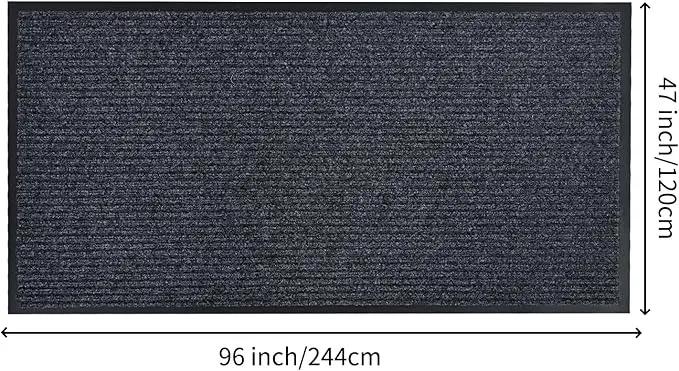 fani Heavy Duty Large Outdoor Indoor Entrance Black Doormat Waterproof Low Profile Entrance Rug Front Door Mat Patio Anti-Skid Rubber Back, 48x96 inch (Gray) by GreenHaven Gardens