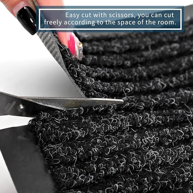 Rubber Door Mat About W3' ×L16' Heavy Duty Large Outdoor Indoor Mat Durable Entrance Doormat Waterproof Rubber Back Rugs for Home Entryway Patio Porch Office Business Areas (Black) by GreenHaven Gardens