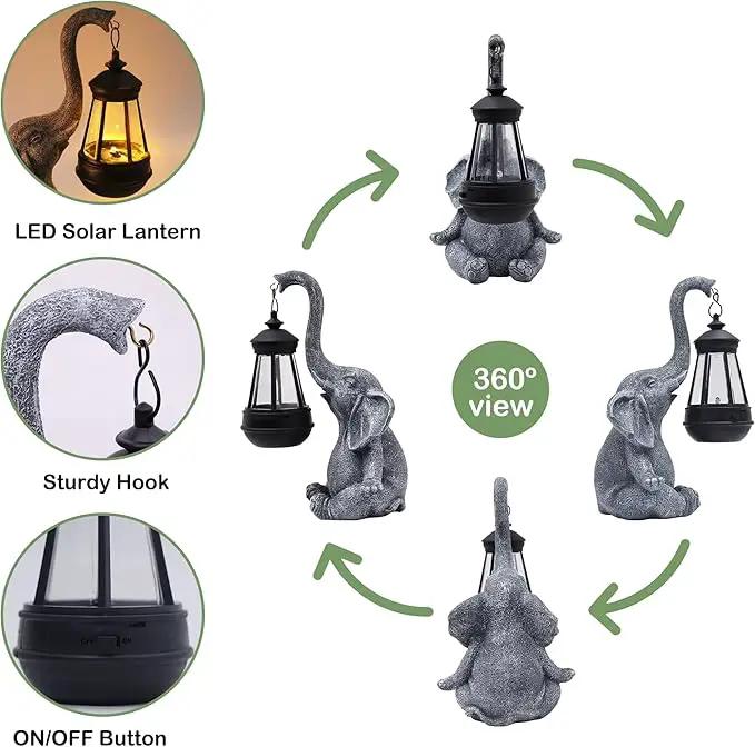 Attivolife Lucky Elephant Solar Statue Light for Garden Decor, Outdoor Waterproof Figurines Lamp, Art Patio Lawn Easter Balcon Yard Ornament - Beautifully Home Ideal Birthdays Gifts for Women Mom by GreenHaven Gardens