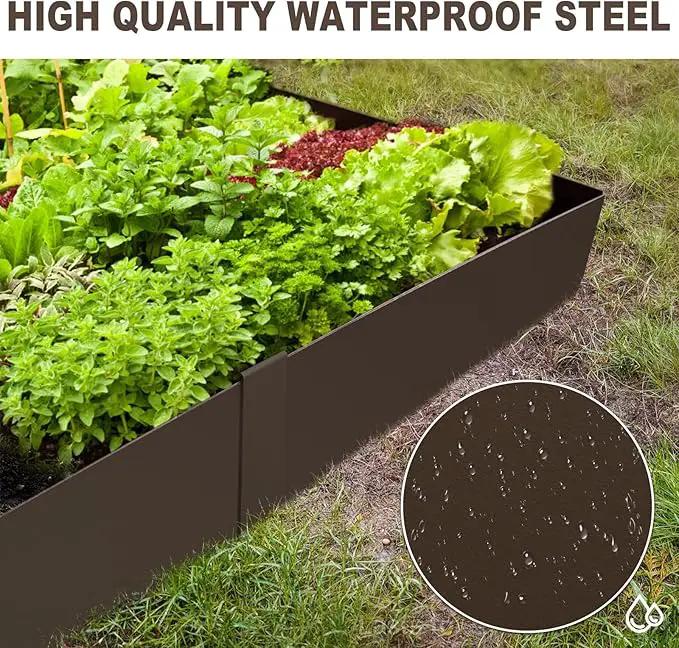 Steel Landscape Edging 40 Inch Strips, Steel Edging 4 Inch Depth, 6 Pack Hammer in Landscape Edging, Metal Landscape Edging, Metal Edging for Landscaping（Brown by GreenHaven Gardens