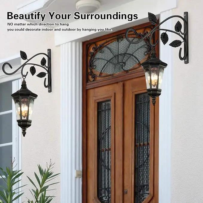 KABB 2 PCS Metal Hanging Hook Plants Brackets, 12 Inch Iron Wall Mount Bracket Durable Rust-Resistant Plant Hanger Hook for Hanging Plants Bird Feeder Wind Chimes Lantern by GreenHaven Gardens