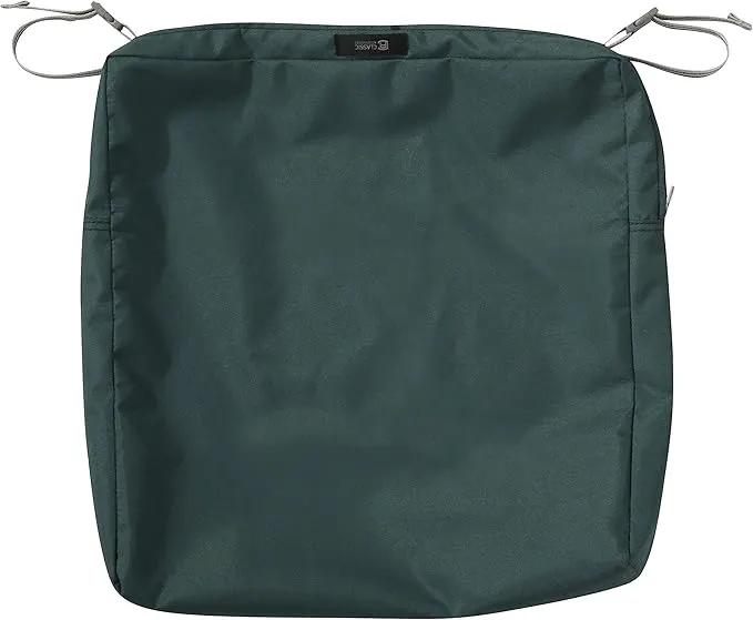 Classic Accessories Ravenna Water-Resistant Patio Chair Seat Cushion, 18 x 18 x 2 Inch, Mallard Green, Patio Furniture Cushions by GreenHaven Gardens