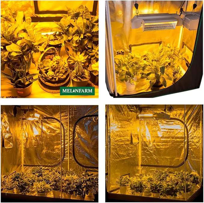 MELONFARM 5x5 Grow Tent, 60"x60"x80'' High Reflective 600D Diamond Mylar Canvas with Observation Window and Floor Tray for Hydroponic Indoor Plant Growing by GreenHaven Gardens