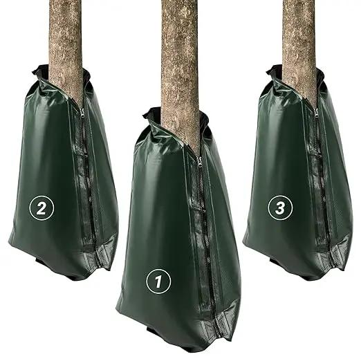 Tree Watering Bags 20 Gallon, Slow Release Gator Bags for Trees, Durable PVC Tree Drip Irrigation Bags with Heavy Duty Zipper, Deep Root Targeting - 3 Pack by GreenHaven Gardens