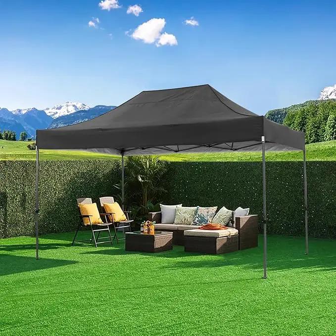 COBIZI 10x15 FT Pop up Canopy Tent,Heavy Duty Easy Up Commercial Outdoor Party Canopy Tents for Wedding Parties All Season Wind & Waterproof Gazebo with Carry Bag,Black(Frame Thickened) by GreenHaven Gardens