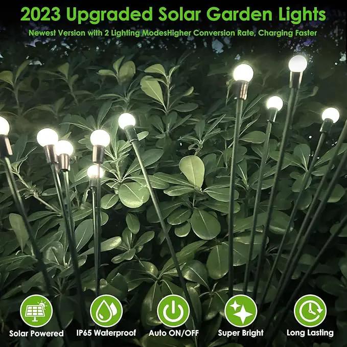2025 Solar Lights Outdoor Waterproof, 4 Pack Solar Garden Lights, Solar Firefly Lights Outdoor Waterproof, Solar Twinkle Swaying Fairy Light for Yard Patio Pathway Garden Decoration (Cool White) by GreenHaven Gardens