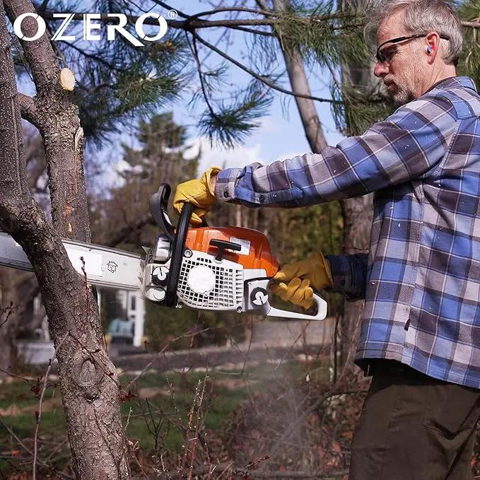 OZERO Leather Work Gloves Flex Grip Stretchable Tough Cowhide Work Gloves 1 Pair (Gold, Medium) by GreenHaven Gardens