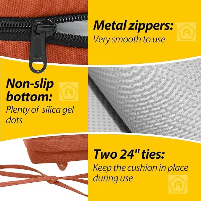AAAAAcessories Outdoor Seat Cushions for Chairs, Waterproof, Fade-Resistant Patio Furniture Replacement Cushions, 20" x 20" x 3", Set of 2, Rust by GreenHaven Gardens