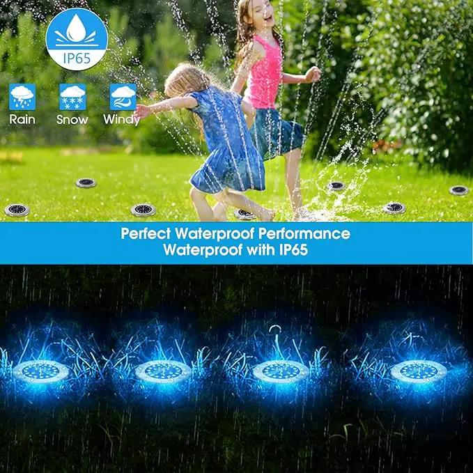 NFESOLAR Solar Outdoor Lights with 16 LEDs, Blue Color Bright Solar Ground Lights Outdoor, Waterproof Solar Pathway Lights for Pathway Garden Yard Lawn Walkway Driveway (8 Pack) by GreenHaven Gardens