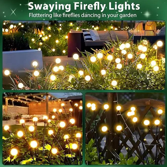 8-Pack Solar Garden Lights, 64 LED Solar Lights Outdoor for Garden Decor, Waterproof Firefly Light Outdoor (Sway by Wind), Swaying Light for Outside Yard Pathway Landscape Decorations (Warm White) by GreenHaven Gardens