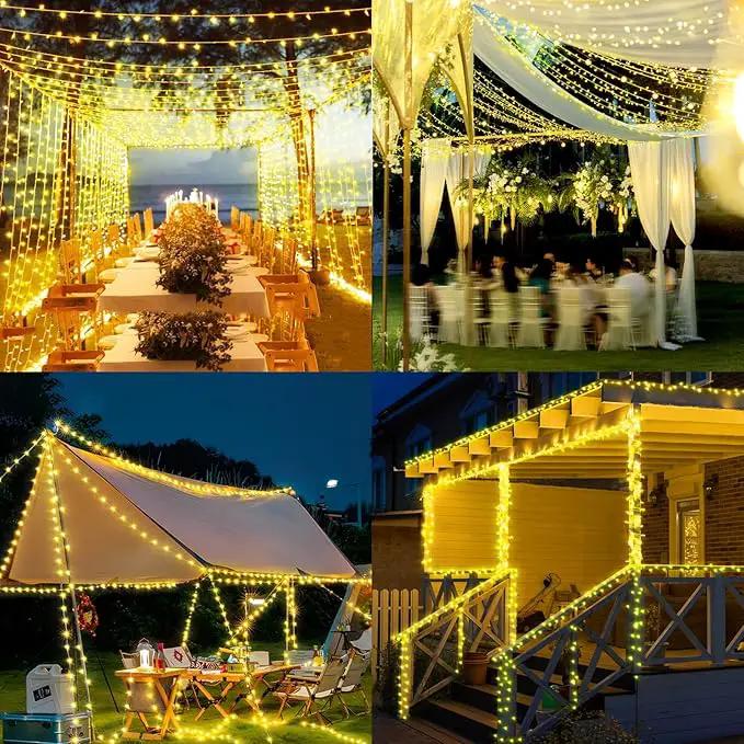 Heceltt 1600 LED 630 FT String Lights Outdoor, 8 Modes Warm White Christmas Lights Plug in, IP44 Waterproof Led String Lights with Timer and Memory for Xmas Holiday Wedding Decorations by GreenHaven Gardens