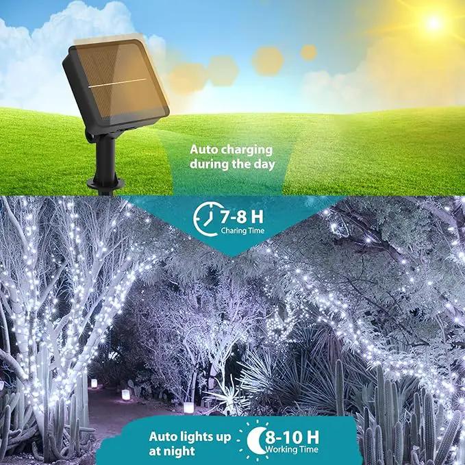 kolpop 6 Pack Solar Fairy Lights Outdoor, 32FT 80LED Solar Powered Twinkle Light Waterproof, 8 Mode Copper Wire Solar Tree Lighting for Outside Garden Yard Decorative (Cool White) by GreenHaven Gardens