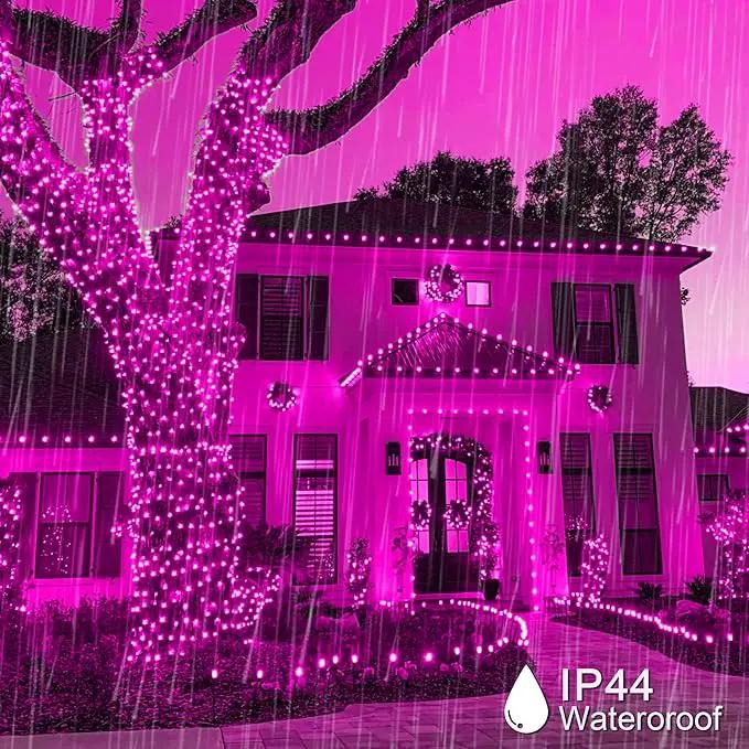 weillsnow Pink Halloween Lights Outdoor, 164 FT 500 LED String Lights Plug in, 8 Modes Waterproof Fairy Lights for Valentines Day, Halloween, Party, Wedding, Bedroom, Garden Decorations by GreenHaven Gardens