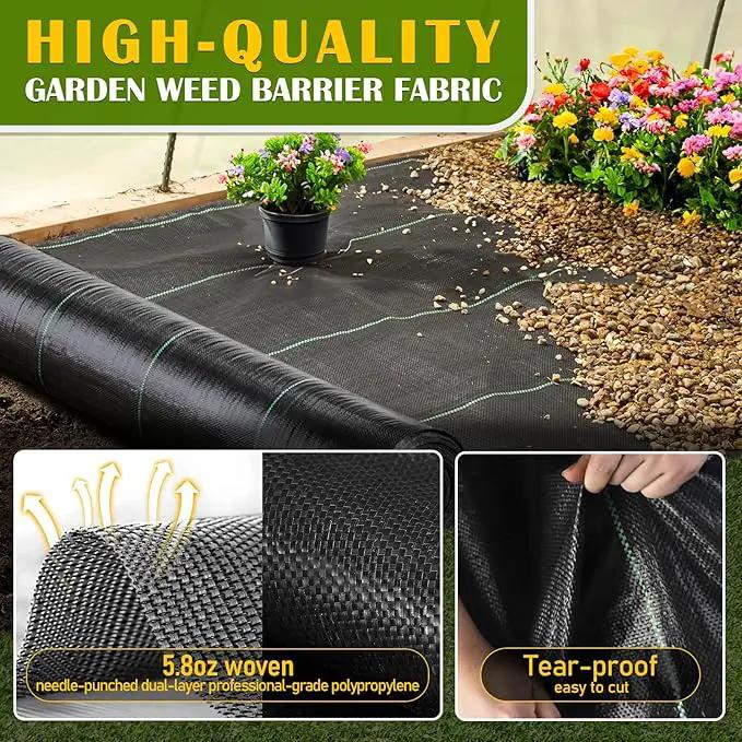 KAKO Weed Barrier Fabric 3Ft x 200Ft, Garden Weed Barrier Fabric, Weed Barrier Landscape Fabric, Garden Fabric Weed Barrier Weed Cloth for Garden Fabric, Landscaping Fabric, Driveway Fabric by GreenHaven Gardens