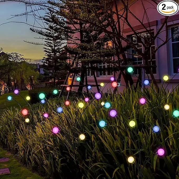 Multicolour-2Pack 16LED Firefly Multicolour Changing Lights,Garden Solar Lights Outdoor Decorative,Yard Waterproof Solar (Multicolour-2pcs) by GreenHaven Gardens