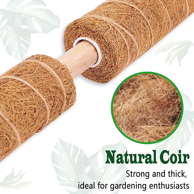 4 Pack 18 Inch Moss Pole, Stackable Moss Poles for Climbing Plants Monstera, Tall Plant Sticks Accessories, Large Coir Plant Support Stakes for Potted Plants Indoor, Pothos, Philodendron by GreenHaven Gardens