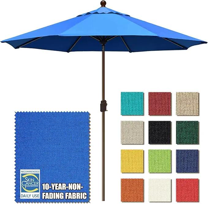 EliteShade USA 10-Year-Non-Fading 10Ft Market Umbrella Patio Umbrella Outdoor Table Umbrella with Ventilation, Royal Blue by GreenHaven Gardens