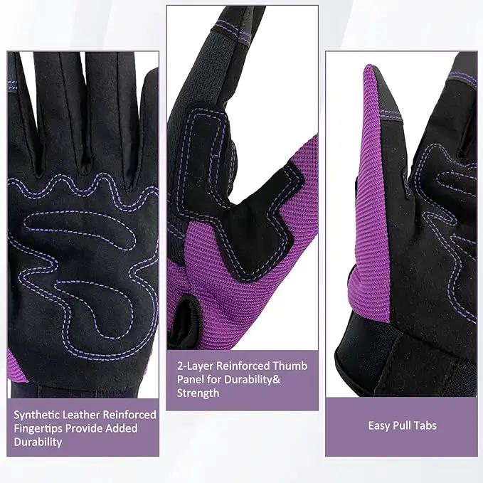 Safety Work Gloves,Multipurpose Working Gloves for Men,Multifunctional Synthetic Leather Spandex Mechanic Gloves,Gardening Glove Gifts for Men,Tounchscreen (Purple, Extra Large), 24096001-8 by GreenHaven Gardens