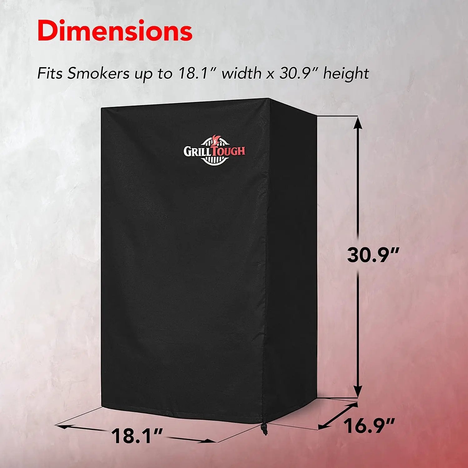 Heavy Duty Smoker Cover for Outdoor Griddle, 30 Inch – Waterproof, Weather Resistant, UV & Fade Resistant with Adjustable Straps – BBQ Cover for Flat Grill, Black by GreenHaven Gardens