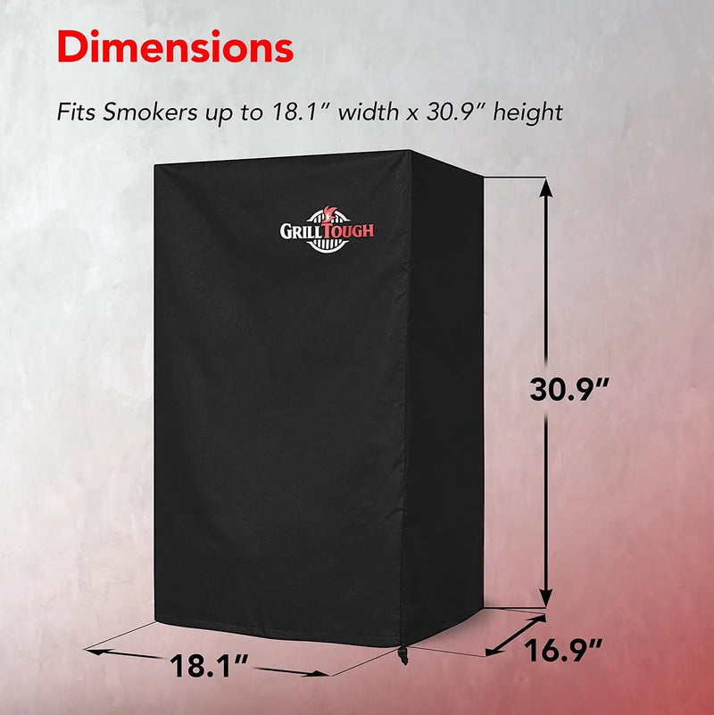 Heavy Duty Smoker Cover for Outdoor Griddle, 30 Inch – Waterproof, Weather Resistant, UV & Fade Resistant with Adjustable Straps – BBQ Cover for Flat Grill, Black by GreenHaven Gardens