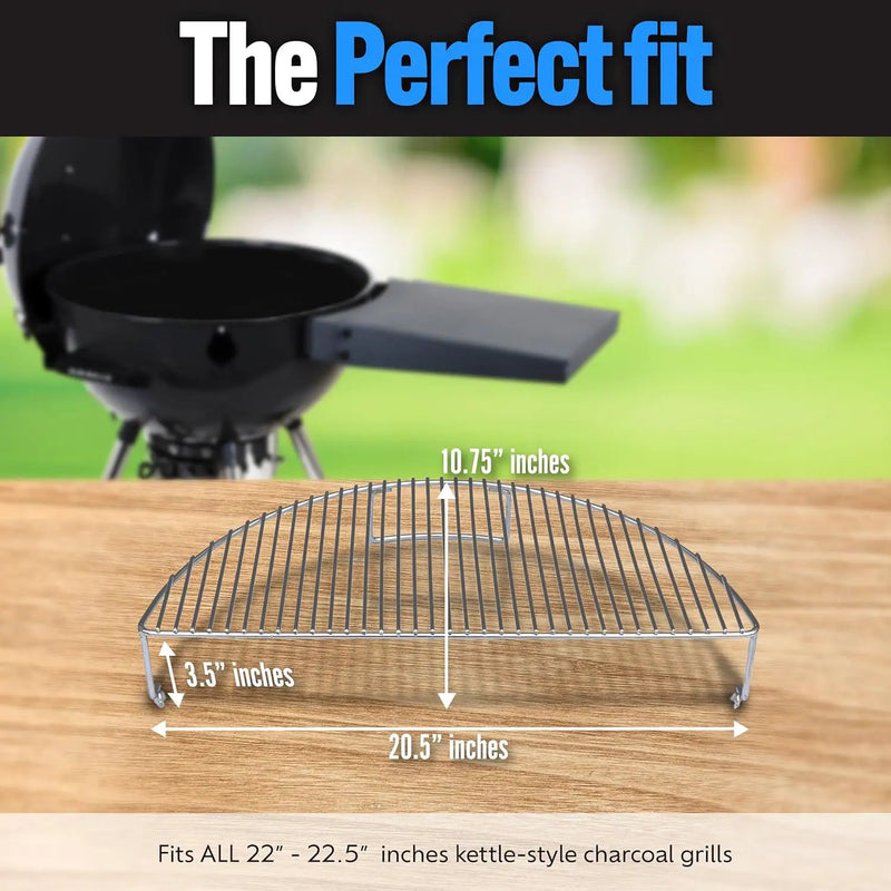 SnS Grills Slow ‘N Sear Elevated Cooking Grate - Compatible with Weber and Other Grills - Heavy Duty Stainless Steel, More Grill Space for Tailgating, Camping, and Backyard Cooking by GreenHaven Gardens