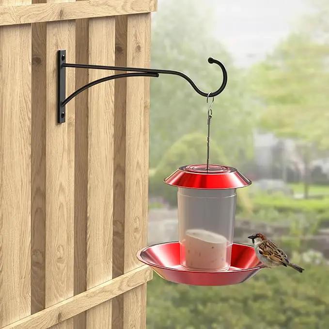 Outdoor Plant Hanging Hooks for Wall: 11 Inch Black Metal Bracket for Hanging Baskets, Bird Feeders, Wind Chimes, Flower Baskets, Yoga Mat, Lanterns. 1 Pack by GreenHaven Gardens