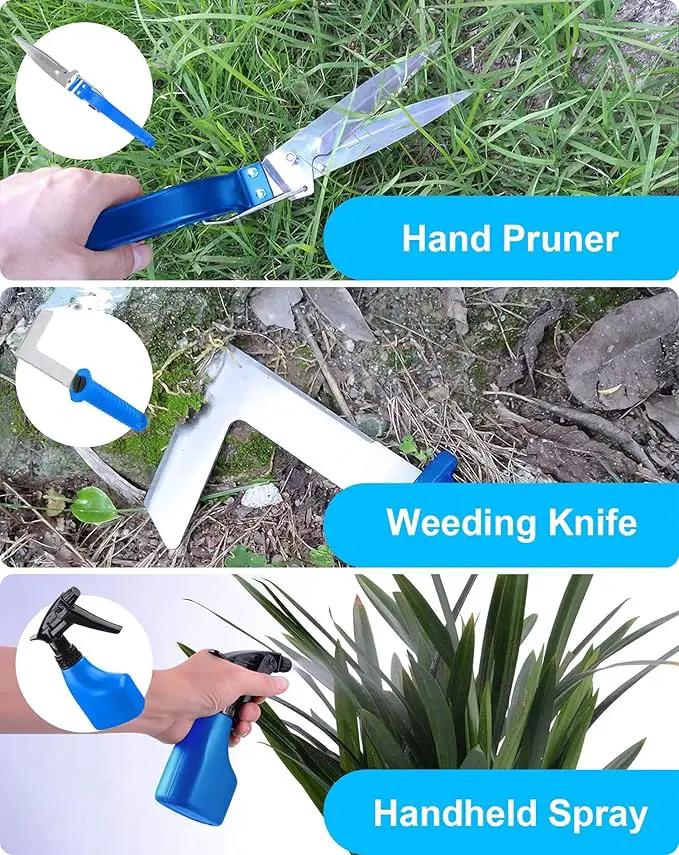 Garden Tools Set, 10 Pieces Stainless Steel,Gardening Tools kit with Handbag, Garden Hand Tools for Digging Planting Pruning, Garden Gifts for Women,Men by GreenHaven Gardens