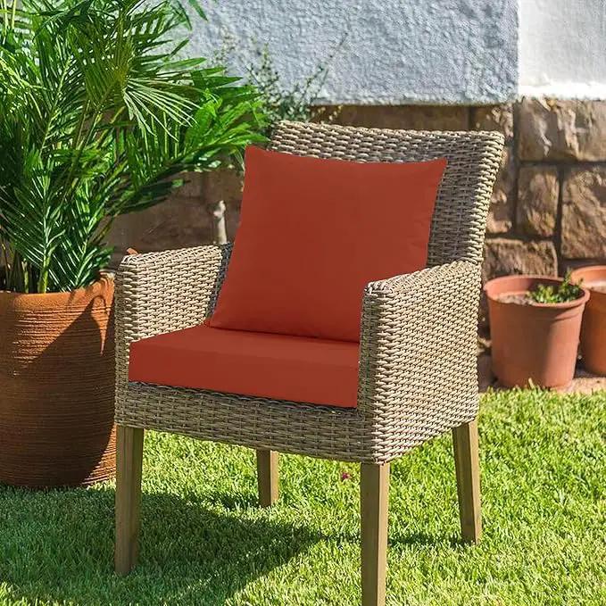 Outdoor Chair Cushions, Waterproof Outdoor Cushions for Patio Furniture w/Fade-Resistant, Removable & Machine-Washable Covers, 19x19 Inch, Ideal for Seat in Gardens/Porch – Set of 1/2/4, Rust by GreenHaven Gardens