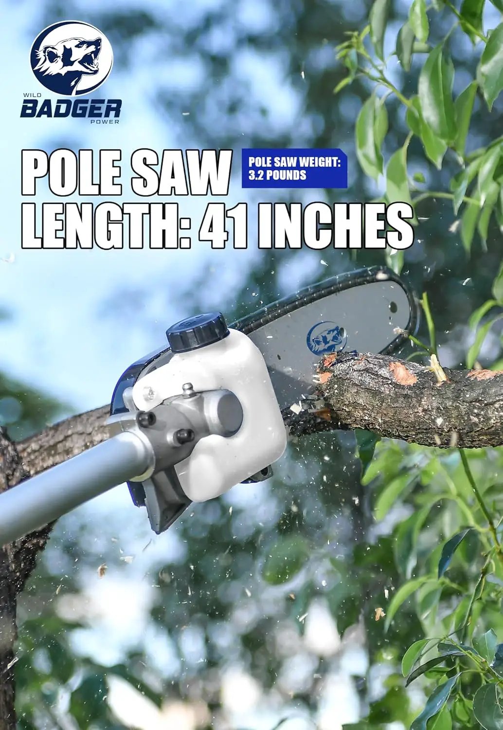 WILD BADGER POWER 40V Cordless Weed Wacker, String Trimmer/Edger, Pole Saw, Hedge Trimmer and Brush Cutter Blade, Attachment Capable 4-in-1 Multi-Tool Kit with 2 * 20V 4Ah Battery and 1*Charger by GreenHaven Gardens