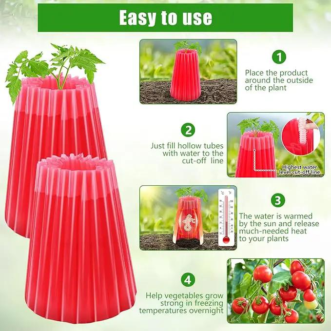 MJZ 10 Pack Walls of Water Plant Protectors, 18.3 x 18.3 Inch Reusable Wall of Water for Tomato Plants, Early Season Insulated Plant Protector Freeze Protection, Plant Covers for Winter Cold Weather by GreenHaven Gardens