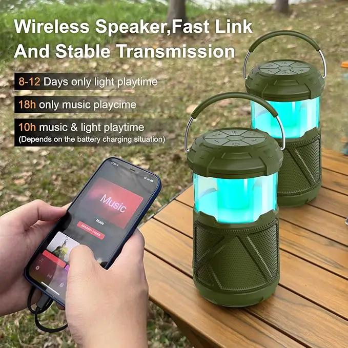 Outdoor Lantern Portable Bluetooth Speaker: IPX6 Waterproof Wireless Speaker with LED Light for Camping Patio Yard Party Hiking Gift for Men Women Father by GreenHaven Gardens