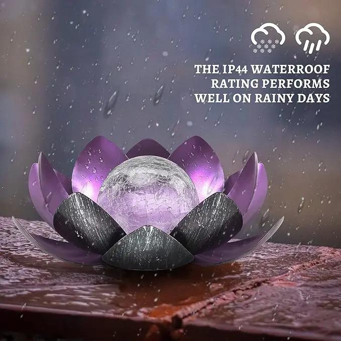 Solar Light Outdoor, Metal Glass Decorative Waterproof Garden Light LED Solar Flower Lights for Patio, Lawn,Walkway,Tabletop,Ground (Purple) by GreenHaven Gardens