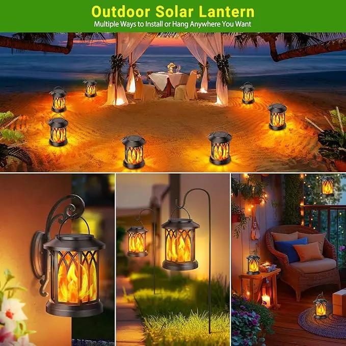 KOOPER 6 Pack Solar Lantern Outdoor Lights, Upgraded Flickering Flame Solar Lanterns Lights Outdoor Waterproof, Hanging Outdoor Solar Lanterns Lights, Solar Powered Lanterns for Yard Garden Decor by GreenHaven Gardens