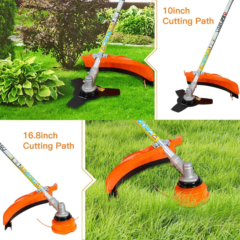 Gas Trimmer Weed Eater 52cc 2-Stroke,6 in 1 Multi-Functional Petrol Trimmer Hedge Trimmer Pole Saw Trimmer for Quick Weed Grass Cleaning Crop Seed Soil Protection Tools by GreenHaven Gardens